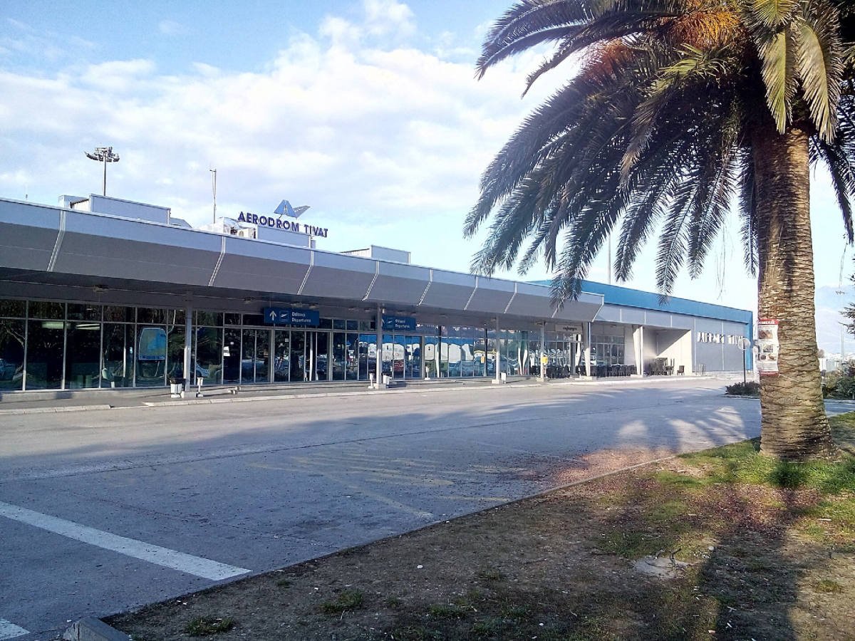 The passenger terminal at Tivat Airport (TIV), the airport serving Budva